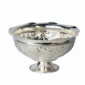 Bol Ramadan fini argent brillant de haute qualité pour servir la salade de fruits - Product Image 1
