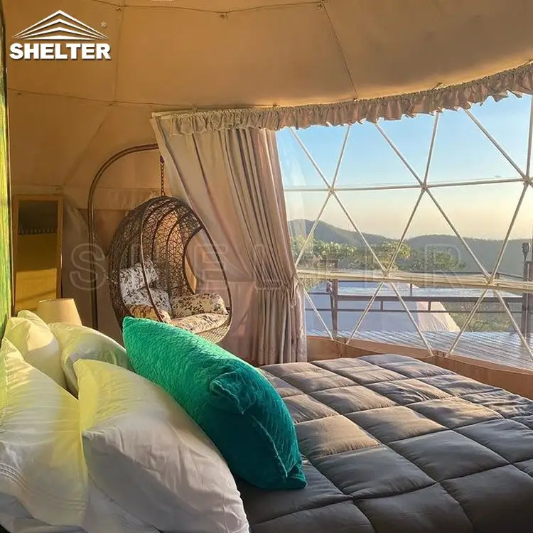 Kosta rika otel jeodezik kubbeli çadırlar lüks Glamping çadırlarında sığınak kubbe projesi