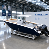 Nouveau Bateau de Pêche Robuste 2026 avec Console Centrale, Coque en Aluminium 5083, Double Moteur 200 CV, Direction Hydraulique, Système Audio Bluetooth