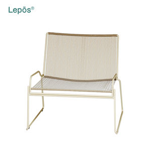 Silla Tejida de Cuerda Moderna de Acero Inoxidable 201, Silla Apilable para Exteriores, Muebles de Jardín, Patio, Bistro, Cafetería, Hotel, Resort, Silla de Descanso - Product Image 6
