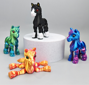 Estatuas de Pony Impresas en 3D Ecológicas Transfronterizas, Juguetes Creativos de Animales de Dibujos Animados con Articulaciones Móviles, Regalos Temáticos de Amor para Amantes de los Animales - Product Image 6