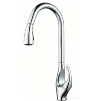 Robinet de cuisine Momali en laiton massif avec douchette extractible, mitigeur d'évier pivotant à 360°, plaqué, eau chaude et froide, sans plomb