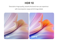 Projecteur LED CR55 compatible 4K, mini portable 1080P, 500 lumens ANSI, correction automatique de la distorsion trapézoïdale, haut-parleurs intégrés, LCD Android 9