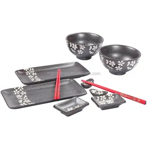 Conjunto de sushi japoneses HT-111, conjunto de sushi e louça de porcelana com 10 peças