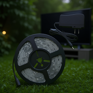 Tira de Luces LED SMD2835 4040 de 5 Metros, Blanco Cálido 3500K, IP65 Impermeable, 12V CC, Cuerpo de Lámpara de Cobre con Fuente de Alimentación para TV, Jardín, Paisajismo - Product Image 2