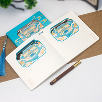 Carnet Souvenir Personnalisé Tendance Nationale avec Couverture Rigide Creuse, Pompon en Soie et Impression d'Architecture Ancienne – Vente en Gros