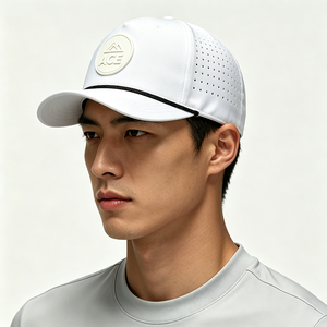 Gorra de Béisbol de Lona de Poliéster Perforada con Láser de 6 Paneles con Bordado Personalizado, Gorra de Golf de Secado Rápido para Deportes al Aire Libre - Product Image 1