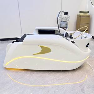 <span class=keywords><strong>Luxe</strong></span> Vapeur Tête Spa Massage Noir Électrique Massage Shampooing Chaises Recliner Barber Shop Cheveux Message Lit pour Salon <span class=keywords><strong>De</strong></span> Beauté - Product Image 5