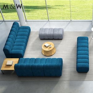 Set Sofa Bingkai Kayu Solid Gaya M&W Perabot Kantor Sofa Kantor Mewah - Product Image 6