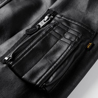Blouson Bomber Vintage Homme Haute Qualité, Coupe Ample, Style Moto, Coupe-Vent, Chaud, en Cuir PU, Fermeture Éclair, Hiver, Uniforme de Baseball, Rembourré Coton