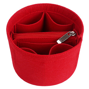 Hot Selling Round Shape Handbag Tote Bucket Bag Organizer Felt Purse Organizer <strong>Insert</strong> With Zipper - Product Image 2