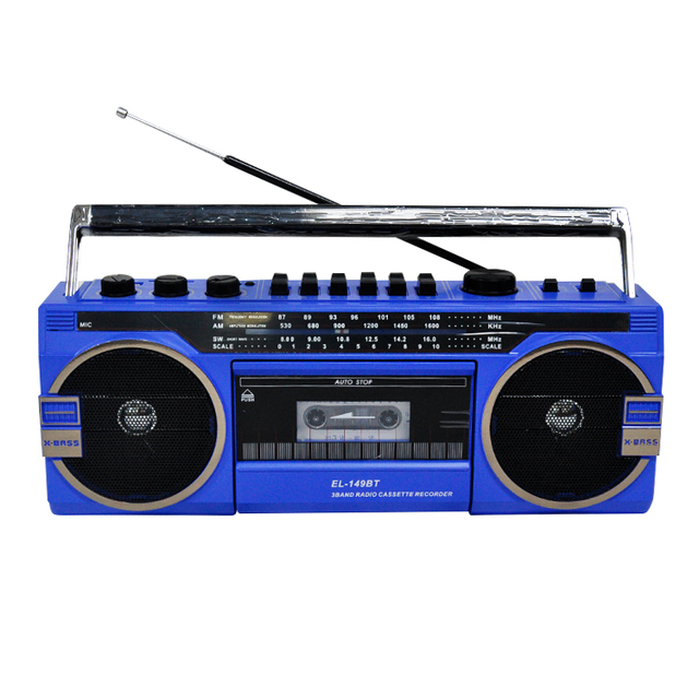 Vintage Portable Stereo Transistor AM FM SW Radio Tape Cassette Recorder Player With USB