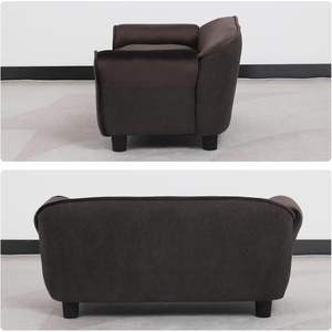 Getifun Brown Velvet <b>Cat</b> Couch Small Dog <b>Sofa</b> Bed with Washable Cushion & Plastic Legs 29 X 16 X 12.7 Inches - Product Image 4