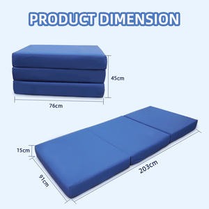 Matelas de Camping en mousse à mémoire de forme Tri pliant pour dormir tapis de Camping imperméable Portable pour tente de lit de camion de voyage <span class=keywords><strong>d</strong></span>'hôpital - Product Image 2