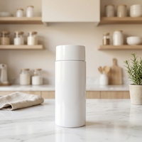 Bouteille en plastique PET cylindrique blanche de 100 ml de qualité alimentaire avec bouchon à vis, logo personnalisable pour le stockage de poudre de protéines, capsules, comprimés, bonbons mous
