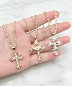 Religious jewelry cross zircon pearl necklaces classic charm link <b>chain</b> Party Gift - Product Image 1