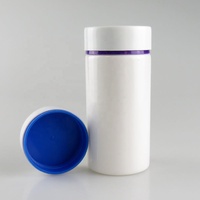 Vente en gros de contenants en plastique PET de 250 cc, cylindriques, légers, blancs, pour compléments alimentaires, bouteilles vides en plastique PET pour vitamines, conformes aux normes alimentaires