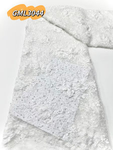 Высококачественное кружево шантильи с 3D-цветами, вышивкой бисером и пайетками на тюлевой сетке, оптовая цена, для свадебных и праздничных платьев - Product Image 4