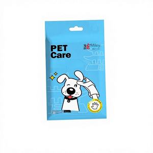 Lingettes pour animaux de compagnie mains libres, paquet de 10, motif chien et chat, désodorisantes, jetables, pour le bain et le toilettage à sec - Product Image 1