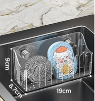 Étagère de rangement murale en plastique à ventouse pour salle de bain, panier de rangement pour évier, support de séchage pour torchons, sans perçage