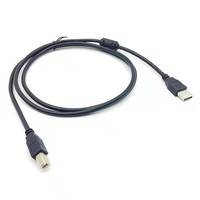 Kabel Data AM ke BM Hitam 1,5M untuk Printer, Scanner, dan Perangkat Lainnya yang Memiliki Port Persegi