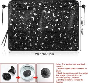 2 Pcs Pare-<span class=keywords><strong>soleil</strong></span> pour fenêtre latérale de voiture pour enfants Rideau de protection UV avec filet de rangement Pocket Moon Star Patterns - Product Image 3