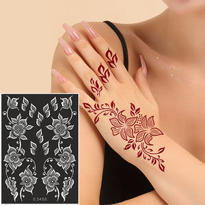Pochoirs de tatouage peints en gros OEM personnalisés creux temporaires imperméables au henné corps <span class=keywords><strong>main</strong></span> Art henné faux non toxique importé - Product Image 4