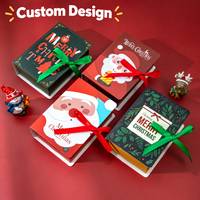 Boîte cadeau de Noël avec ruban, motif Père Noël, boîte à bonbons en papier pour emballage de fêtes, distributeur en gros