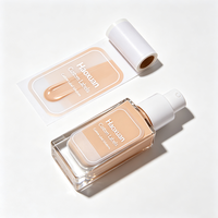 Etiquetas Personalizadas para Botellas de Base de Maquillaje Haoxuan, Adhesivos Transparentes de PET con Impresión UV Localizada con Tinta Blanca para Envases de Cosméticos