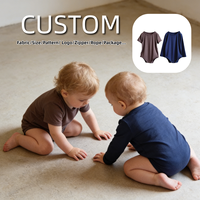 Combinaisons pour bébé d'été, barboteuse à manches courtes pour nourrissons, 260 grammes de fibre de bambou, robe pour enfants, décontractée, personnalisable pour 0-2T