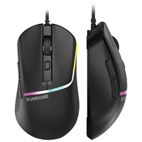 Souris de jeu filaire ergonomique Sunrose G2PRO pour Mac PC Capteur optique USB 7200 DPI 6 touches Colorful RGB Flow Lights