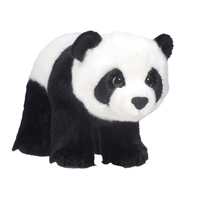 Adorable peluche réaliste de panda noir et blanc, animaux en peluche doux