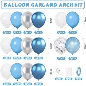 Ballons bleus et blancs, flocons de <span class=keywords><strong>neige</strong></span>, fournitures de fête, kit de fête d'<span class=keywords><strong>anniversaire</strong></span> de princesse, décorations de fête sur le thème de la <span class=keywords><strong>neige</strong></span> pour filles - Product Image 4
