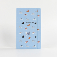 Cuaderno de Tapa Dura de Cuero PU con Estampado de Perro Adorable, Diario Personalizado A5s con Banda Elástica, Planificador Diario, Bloc de Notas de 100 Hojas, Regalo de Papelería