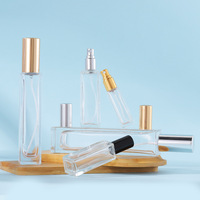 Flacons en verre vides transparents rechargeables de 3 ml, 5 ml, 10 ml, 20 ml, 30 ml, couleur personnalisée, fond épais, rectangulaires, pour parfum et crème de soin
