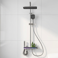 Ensemble de douche de luxe moderne en aluminium pour hôtel, avec affichage numérique LED à touches piano, système de douche thermostatique et mitigeur