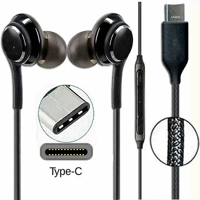 Headset IG955 stok besar headphone in-ear USB-C hitam earphone Tipe c untuk Samsung Galaxy Note10 untuk AKG Vietnam