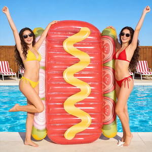 Matelas gonflable en PVC personnalisé ISO9001, radeau flottant pour piscine en forme de hot-dog, flotteur de piscine fantaisie pour fête au bord de la piscine et <span class=keywords><strong>vacances</strong></span> - Product Image 1