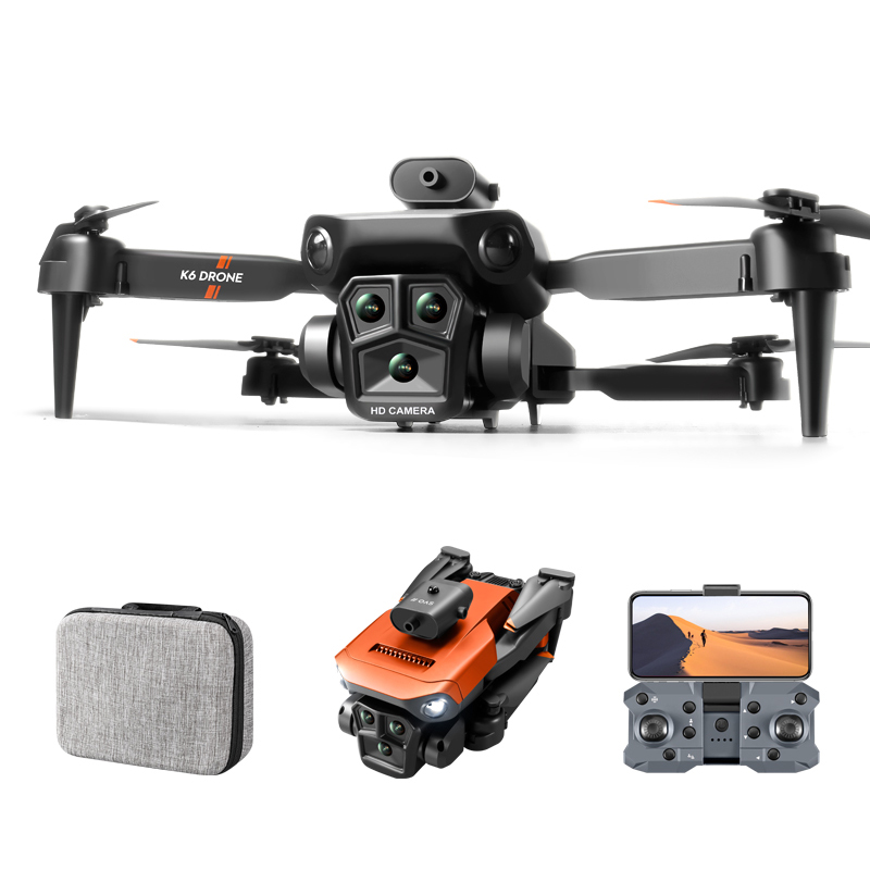 K6 Max Drone Three 4K Cameras Optical Flow Positioning Helicopter WIFI FPV Professional Dron Toy