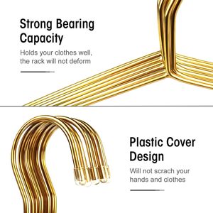 Cintres en métal doré pour vêtements et chemises avec rainure, forte capacité de charge, pour manteaux et costumes, cintres de rangement pour armoire - Product Image 3