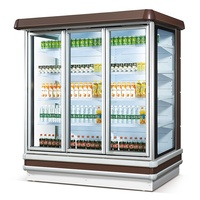 Vitrine réfrigérée à rideau d'air ouvert pour viande, légumes et fruits de supermarché, taille personnalisée, 220V R134A