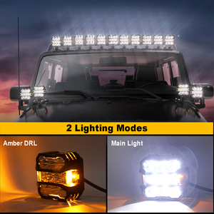 LOYO Sistema di Illuminazione da 4 Pollici, Luci di Guida Bicolore Giallo DRL e Bianco Spotlight, Fari LED da Lavoro e Fendinebbia per Fuoristrada 4x4 - Product Image 3