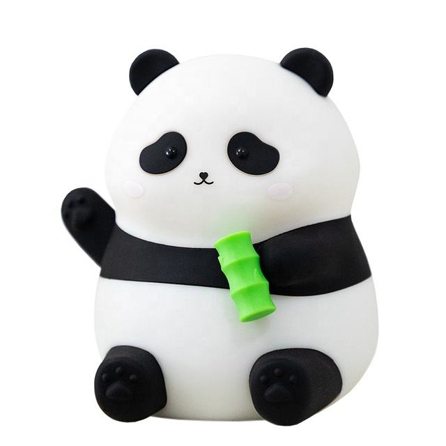 Creativity LED Panda Night Light USB Charging Children Sleep With Silicone Pat Light Ambient Light Decoration