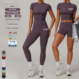 Tuta da donna a vita alta <span class=keywords><strong>per</strong></span> Yoga e <span class=keywords><strong>Fitness</strong></span> a Pattern solidi sport da corsa <span class=keywords><strong>tutto</strong></span> stretto - Product Image 1