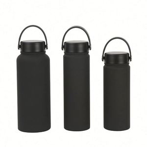 Custom Tumbler Colorful Lid 18oz 32oz Powder Coated Double Wall Vacuum Insulated Stainless Steel <b>Water</b> <b>Bottle</b> with Straw - Product Image 2