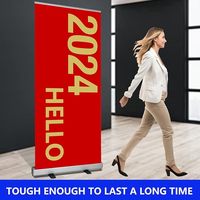 Présentoir enroulable à tirette personnalisé avec couvertures de table pour la publicité d'événements professionnels Bannière debout