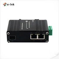 12-48V DC giriş 2 Port 1000M PoE + 1 Port 100 1000M SFP endüstriyel sınıf Gigabit 30W PoE medya dönüştürücü
