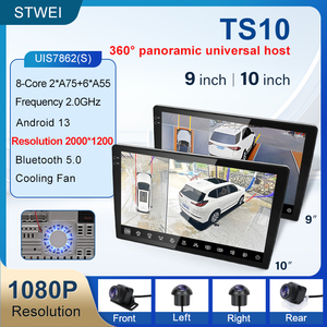 Ts10 2K 360 Panorama đài phát thanh xe hơi 9/10 inch chất lượng cao cao cấp phổ máy chủ Máy nghe nhạc điều hướng đa phương tiện - Product Image 2