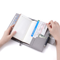 AIGUONIU B6 Carnet en cuir véritable 22x15.3X1.1cm couverture rigide avec couverture en galets Pages reliées et fentes pour cartes Journal robuste
