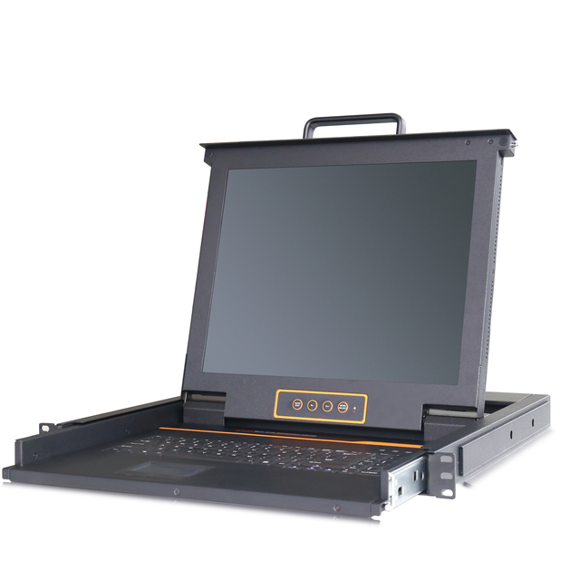 765 * 615 * 185mm 1U Rack-Mount Single Port LCD KVM Console - 17 Inch Lcd Screen - USB + VGA Support with Keyboard Safety Device